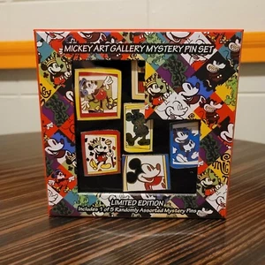 Disney Mickey Art Gallery Mystery Pin Set Includes Bonus Mystery Pin Squa NIB - Picture 1 of 3