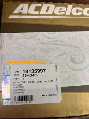 Alternador ACDelco Gold 334-2439 Reman para Chevrolet Cavalier 1994 2,2 L-L4 SC. Foto 1 de 2