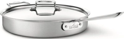 New All-Clad BD55406 D5 Brushed Stainless Steel 5-Ply  6-qt Saute pan with Lid - Image 1 of 2