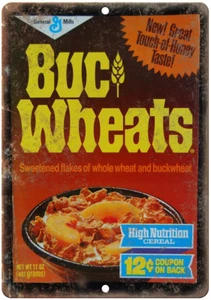 Buc Wheats Vintage Cereal Box Art 12" x 9" Reproduction Metal Sign N368 - Picture 1 of 1