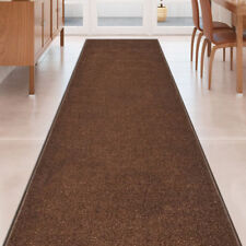 Custom Size SOLID BROWN Stair Hallway Runner Rug Non Slip Rubber Back