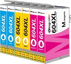 COMPATIBLE 6 COLOUR INK CARTRIDGE 604xl Fits For Epson XP-2200 XP-2205 XP-3200 - Zdjęcie 1 z 8
