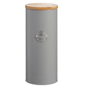 TYPHOON Living Pasta Storage Canister Tin with Bamboo Lid 2.5 L Grey! RRP $36.95 - Bild 1 von 4