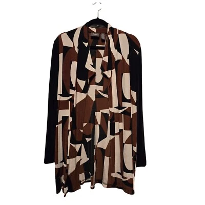 Chaqueta Chico's Travelers Geo imitación cuero talla 0 (4/6) Lagenlook Artística otoño Foto 1 de 4