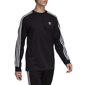 Adidas Men's Long Sleeve Shirt 3-Stripe Adicolor Classics Ribbed Crewneck Tee