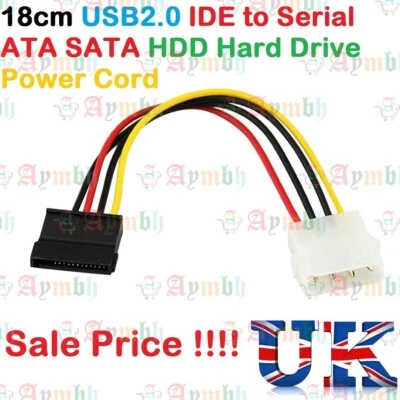 1pcs 18cm USB2.0 IDE to Serial ATA SATA HDD Hard Drive Power Adapter Cable Cord - Image 1 of 4