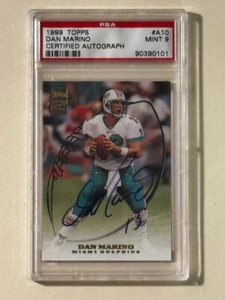 PSA 9 1999 Topps #A10 Dan Marino Autógrafo Automático Miami Dolphins POP 16 (2 PSA 10 - Imagen 1 de 2
