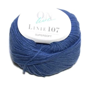 Lot of 10 Balls On Line Linie 107 SUPERSOFT Cotton Blend dk yarn #12 BLUE - Picture 1 of 1