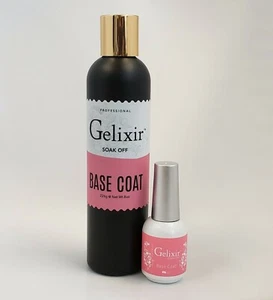 GELIXIR LED/UV Soak Off Gel Base Coat Refill 8oz + 0.5oz - Picture 1 of 1