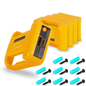 5 Paquetes Portapilas Compatible con Batería Dewalt 18V 20V Doble USB y Tipo-C - Imagen 1 de 9