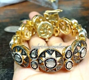 Polki Diamant Armband, 925 Sterling Silber Pave Diamant Hochzeit Geschenk Armband - Bild 1 von 7