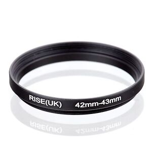 Camera 42mm Lens to 43mm Accessory Step Up Adapter Ring 42mm-43mm Black