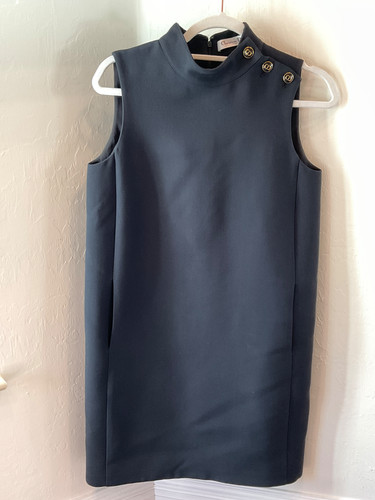 Abito corto Dior 30 Montaigne zip dietro bottoni CD F 36 US 4 lana seta