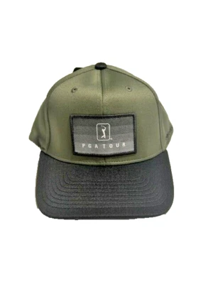 PGA Tour Hat Adult Strapback Logo Golf Olive Green and Black Cap - Image 1 of 4