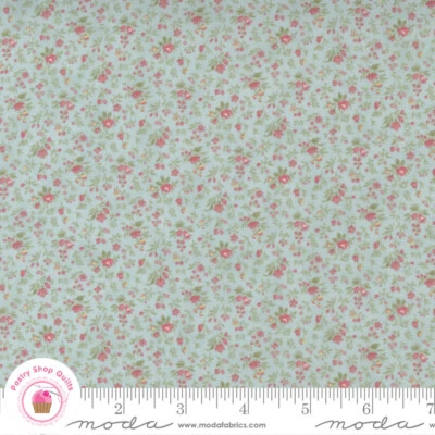 Moda PROMENADE 44284 13 Blue Pink Floral 3 SISTERS Quilt Fabric - Image 1 of 4
