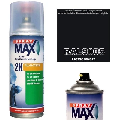 Spraydose 2K Matt RAL 9005 Tiefschwarz Farben Lackspray Spraylack Acryllack - Bild 1 von 4