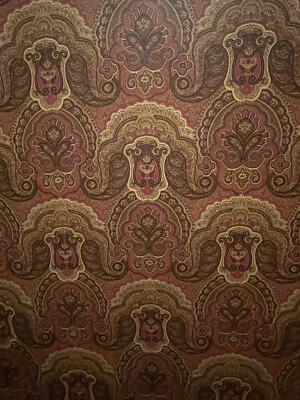 Ralph Lauren Crayford Paisley Wallpaper Double Rolls Elegant Olive Cordovan - Image 1 of 4