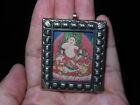 Nepal Tibet Buddhist Yellow Jambhalaa Silver Plated Ghau Box Pendant (c3)