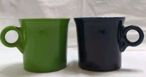 Fiestaware Shamrock & Cobalt Coffee Mugs Ring Handle 10 oz. - Picture 1 of 7