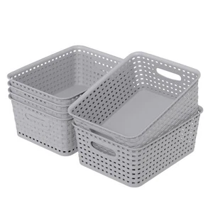 6 Packs Plastic Storage Baskets for Organizing Shelves Drawers Desktop, Small... - Picture 1 of 7