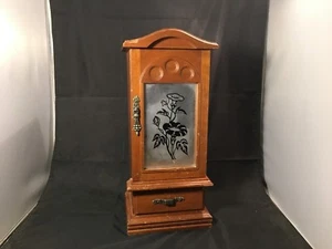 Wood Crafted Jewellery Cabinet with Necklace Carousel and Ring Drawer (WC1812) - Picture 1 of 12