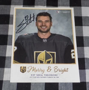 Shea Theodore Signed Vegas Golden Knights Xmas Promo Card 2022 - Picture 1 of 1