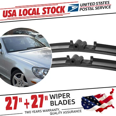 Windshield Wiper Blades 27"+27"For Mercedes-Benz CL500 2000-2006 Top lock NEW Foto 1 de 4