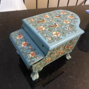 Vintage Fred Zimbalist metal Piano shaped Music Box made in India swiss - B - Picture 1 of 8