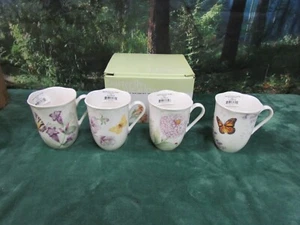 LENOX BUTTERFLY MEADOW COFFEE CUPS SET OF 4 LAVENDER - Picture 1 of 4