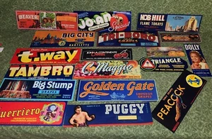 Large Collection Lot of Vintage Fruit Wooden Crate Labels (VG129) - Picture 1 of 4
