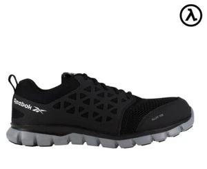 REEBOK SUBLITE CUSHION MEN'S ALLOY TOE ATHLETIC WORK SHOES RB4041 / BLACK - NEW - Picture 1 of 4
