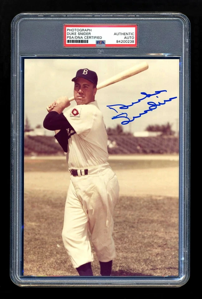 DUKE SNIDER SIGNED PHOTOGRAPH PSA/DNA AUTOGRAPHED HOF BROOKLYN DODGERS - Image 1 of 1
