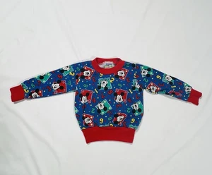 Vintage Disney Mickey Mouse Farbblock Sweatshirt Kleinkind 2T ? AOP - LESEN - Bild 1 von 13