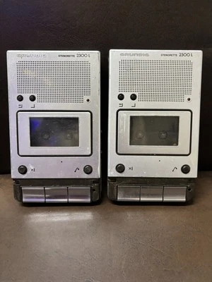 Paar Vintage Grundig Stenorette 2300L Diktiergerät Schallplatte für Teile & Reparatur - Bild 1 von 4