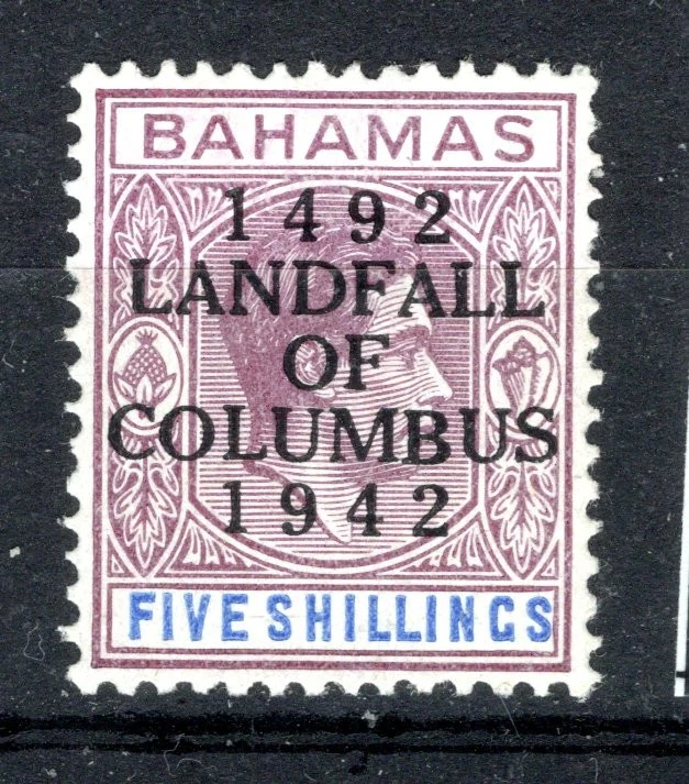 Bahamas 1942 sg 174a 5/- purple & blue, fine UM cat £25 - Image 1 of 1