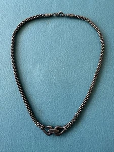 Vintage Lagos Black Caviar .925 Sterling Silver Chain Beaded Necklace Size 16” - Picture 1 of 10