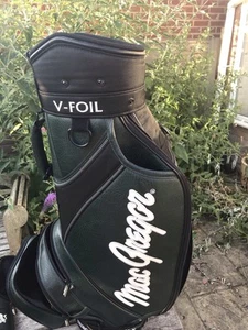 Rare Macgregor Tourney green/ black Golf Tour Staff Pro Bag 6 way Leather v foil - Picture 1 of 18