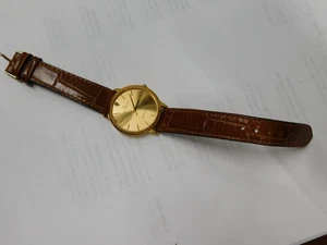H2 LE CHATEAU echt Diamant 18K vergoldet 2011 Uhr mit Lederband - Bild 1 von 6