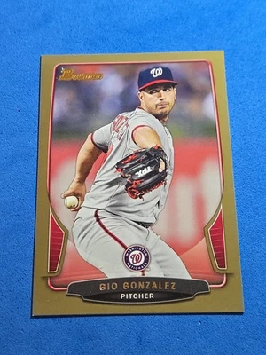 2013 Gio Gonzalez Bowman #38 Золотая параллель  - Изображение 1 из 2