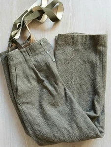 Vintage Junex Jagdhose grau 50er Jahre Wolle mit Hosenträgern 32x34 - Bild 1 von 9