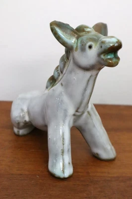 Figura Burro MCM 2.5" Knick Knack Vintage Años 50 Cerámica Mula Ocupada Japón Foto 1 de 4