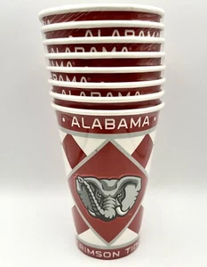 Alabama Crimson Tide SEC Checkered NCAA College Sports Party 12 oz. Paper Cups - Picture 1 of 1