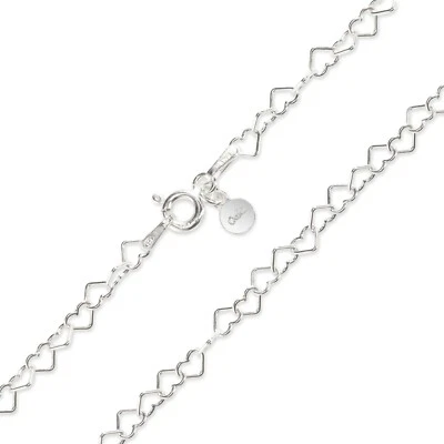 COLLANA IN ARGENTO 925 MAGLIA CUORE CATENINA CATENA UOMO DONNA MADE IN ITALY - Immagine 1 di 2