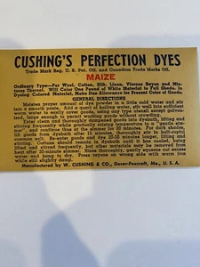 Vintage Cushing’s Perfection Dyes Maize - Picture 1 of 2