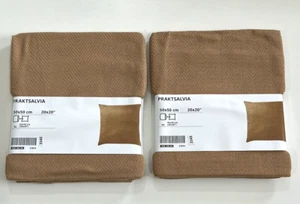 Lot of 2 IKEA PRAKTSALVIA Pillow Cushion Cover Light Brown 20x20" 100% Cotton - Picture 1 of 11