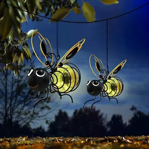 Hanging Bee Solar Garden Lights Decor for Outside, Outdoor Statues Figurine Ligh - Picture 1 of 12