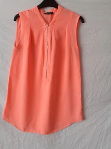 Ladies Orange Sleeveless Loose Fitting Polyester Top. Size 12. Select. - Picture 1 of 2