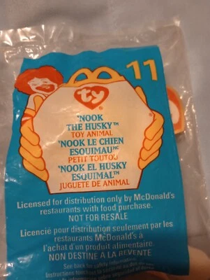 nook the husky beanie baby Mcdonalds. 1993 Erros de etiqueta MUITO RAROS! NÃO ABERTO! - Imagem 1 de 4