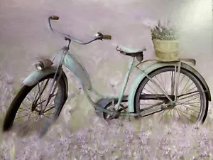 Blank Card inside floral Bicycle / Basket - Picture 1 of 2