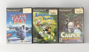 PlayStation 2 PS2 - Happy Feet Looney Tunes Casper - Tested - CIB - Picture 1 of 10